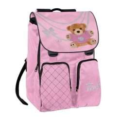 ZAINO TRUDY WITH LOVE ROSA cartella borsa bag scuola ROSA orsetto ESTENSIBILE Trudi
