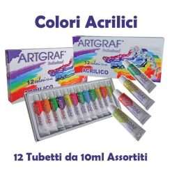 Colori Acrilici Artgraf confezione da 12 Tubetti da 12ml
