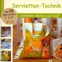 Tovaglioli per decoupage con motivi per tessuto e libro delle istruzioni