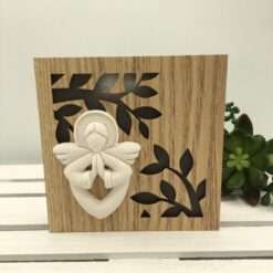 Bomboniera Battesimo Comunione Quadretto Legno Led Icona Angelo Articolo da Regalo Home Design
