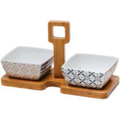 Bomboniere Set Aperitivo Antipastiera Ceramica Set 2 Ciotoline Apericena