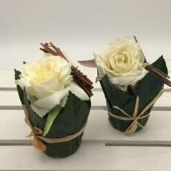 Bomboniera Matrimonio Segnaposto Piantina Rosa Bianca STOCK 14 PZ