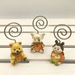 Bomboniera Animali Resina Clip Nascita Battesimo Compleanno STOCK 12 PZ