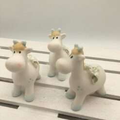 Bomboniera Giraffa Porcellana Battesimo Compleanno STOCK 3 PZ