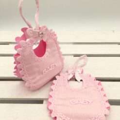 STOCK 10 PZ Bomboniera PortaConfetti Mille Righe Rosa Nascita