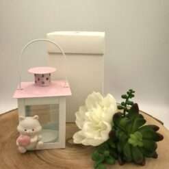 Lanterna Porta Tealight Gattino Rosa - Articolo da Regalo, Home Design