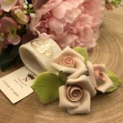 Portatovagliolo con Rose Porcellana Capodimonte