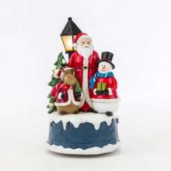 Carillon Babbo Natale Pupazzo di Neve e Renna con Led