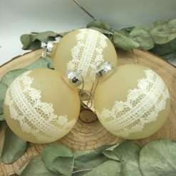 Set 4 Palline di Natale in Vetro Satinato