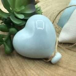 Bomboniera Nascita Battesimo Calamita Palloncino Cuore Celeste in Porcellana - AD Emozioni
