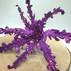 STOCK 9 Fiori Viola in Tessuto Decorazione Natalizia o Home Decor