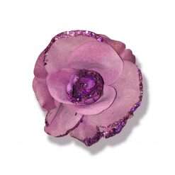 STOCK 8 Rose Viola in Velluto con Mollettina Decorazione Natalizia o Home Decor