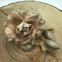 STOCK 8 Rose Oro in Tessuto Decorazione Natalizia o Home Decor