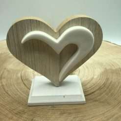 Cuore in Legno con Base - Articolo da Regalo, Home Design