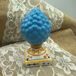 Bomboniera Matrimonio Pigna Celeste in Ceramica, Decoro Maiolica - Nonna Rosa