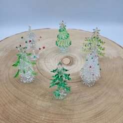 Albero di Natale in Vetro Colorato, 6 Soggetti