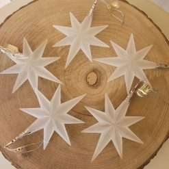 STOCK 5 Pezzi Stella di Ghiaccio Trasparente - Pendagli Natalizi