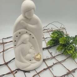 Sacra Famiglia con Cuore Dorato e Led 7,5x15 - Natale 2023