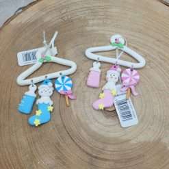 Appendino Gruccia con Accessori Bimbi Rosa/Azzurro - Decorazioni Natalizie
