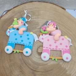 Appendino Cavallino con Bimbo/a - Decorazioni Natalizie