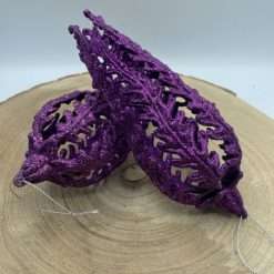 STOCK 12 Appendini di Natale Pigna Viola con Glitter