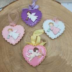 Appendino Cuore con Angelo - Decorazioni Natalizie