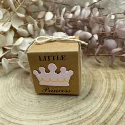 Set 25 Scatoline Porta Confetti Quadrata con Corona Rosa Fai Da Te DIY
