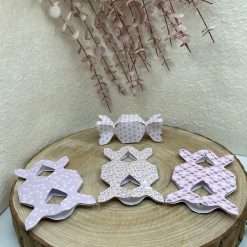 STOCK 23 PZ Scatolina Porta Confetti Caramella Rosa Fai Da Te DIY