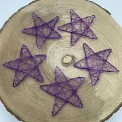 STOCK 10 Appendini di Natale Stella Viola in Metallo