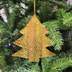 Set 2 Pz Pendaglio Albero Dorato in Metallo - Decorazioni Natalizie