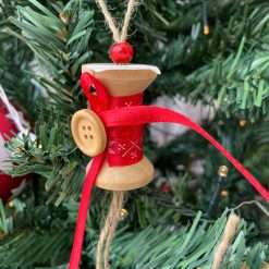 Set 3 Pz Appendino Rocchetto con Nastro - Decorazioni Natalizie