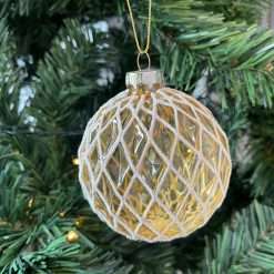 Set 6 Pz Pallina Oro con Glitter Ø 8 - Decorazioni Natalizie