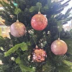 Set 9 Palline Rosa Assortite Ø 8 - Decorazioni Natalizie