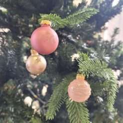 Set 9 Pz Pallina Rosa con Glitter Ø 3- Decorazioni Natalizie