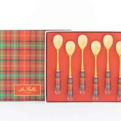 Set 6 Cucchiaini Natalizi Decorazione Tartan Collezione Natale Le Stelle