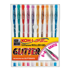 Astuccio 10 Penne Gel Glitter Koh-i-noor