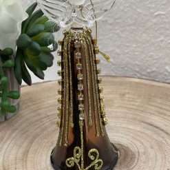Angelo in Vetro Bronzo con Strass e Glitter - Decorazioni di Natale