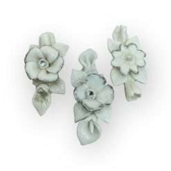 STOCK 3 PZ Fiore in Porcellana con Glitter - Articolo da Regalo, Home Design
