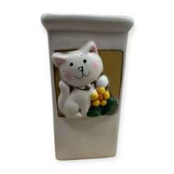 Vaso in Ceramica con Gattino - Articolo da Regalo, Home Design