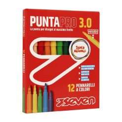 Confezione 12 Pennarelli Punta Pro 3.0 Seven