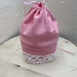 STOCK 19 PZ Mini Bag Porta Confetti in Stoffa Rosa - Bomboniere, Confettata