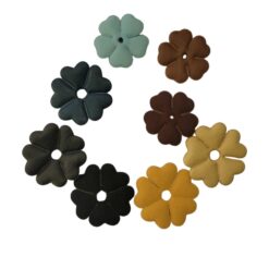STOCK 19 PZ Applicazione Fiore Double Face Tessuto/Pelle - Fai Da Te, Hobbistica