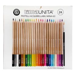 Confezione 24 Pastelli Acquerellabili Mina 4.0 Tinta Unita