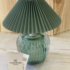 Lampada con Paralume Plissettato Verde Salvia - Yvonne Gontier