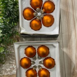 Stock 11 pz Pallina Arancione in Vetro - Decorazioni di Natale